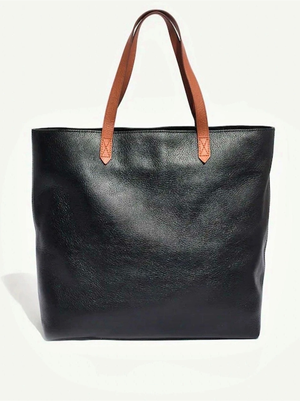 Madewell Zip-Top Transport Tote | Black & Brown Leather